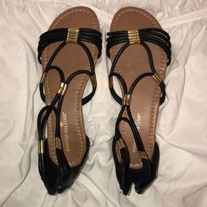 Black strappy sandals